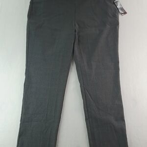 18W Kim Rogers Grey & Black Flat Front Pant